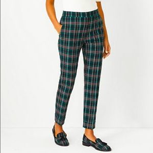 Ann Taylor Plaid High Waist Ankle Pant